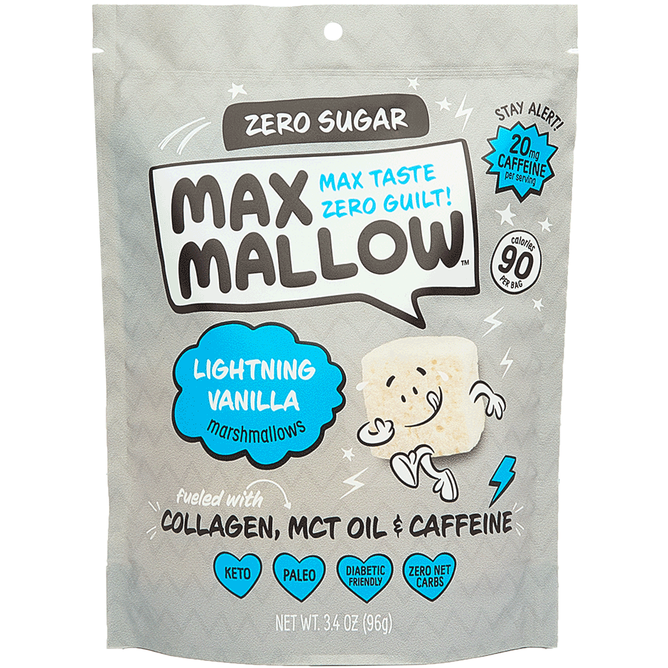 Sugar-Free Max Mallows, Lightning Vanilla front view